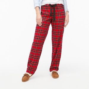 New! J Crew sz Medium M Red Yarn-dyed Cotton flannel pajama pants NWT